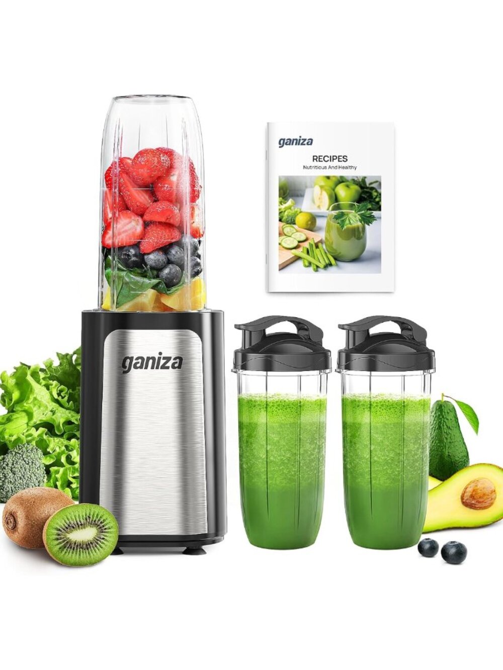 Personal Blender for Smoothies & Shakes, 14-Piece Set with 3 Portable Cups